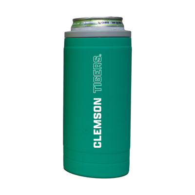 Clemson 12oz Optic Stacked Soft Touch Slim Coolie - Logo Brands