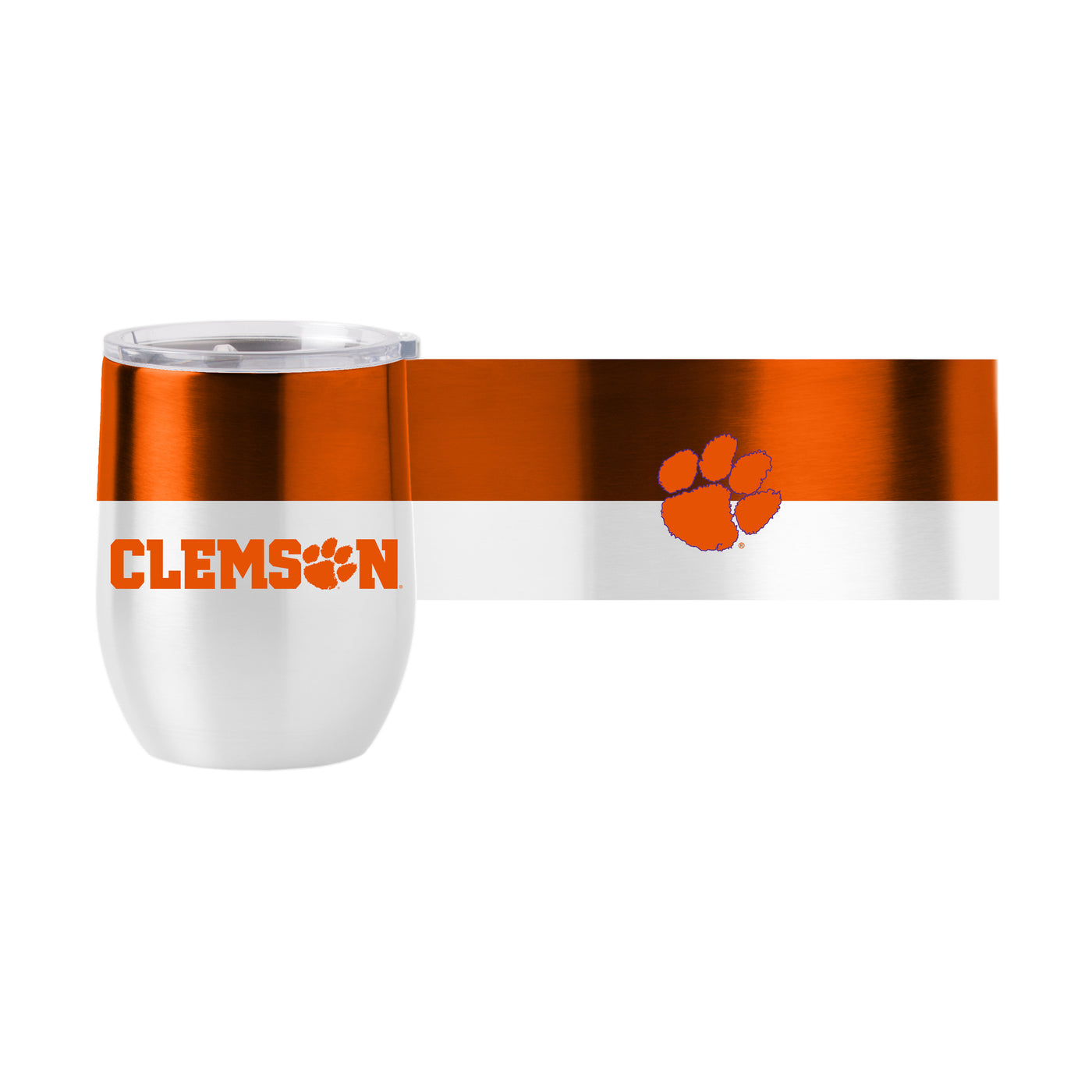 Clemson 16oz Colorblock Stainless Curved Beverage