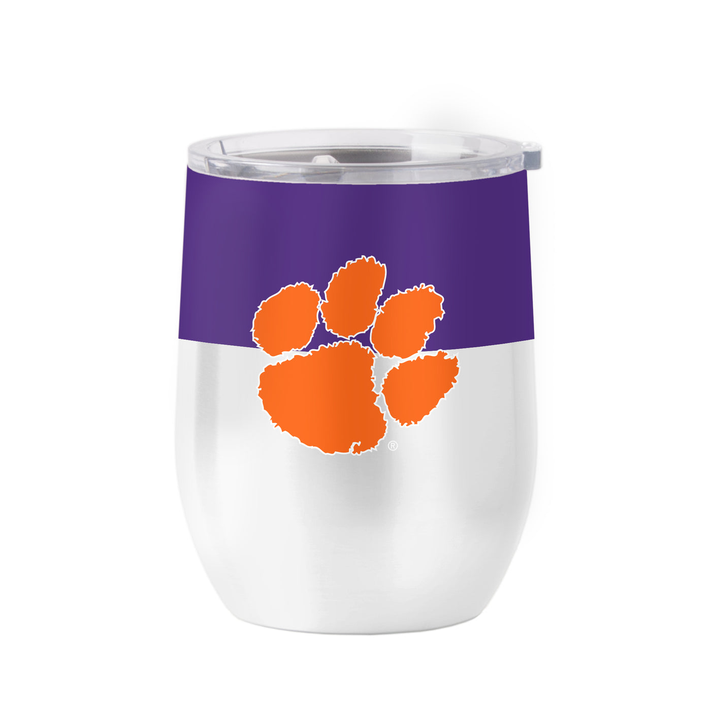 Clemson 16oz Colorblock Stainless Curved Beverage