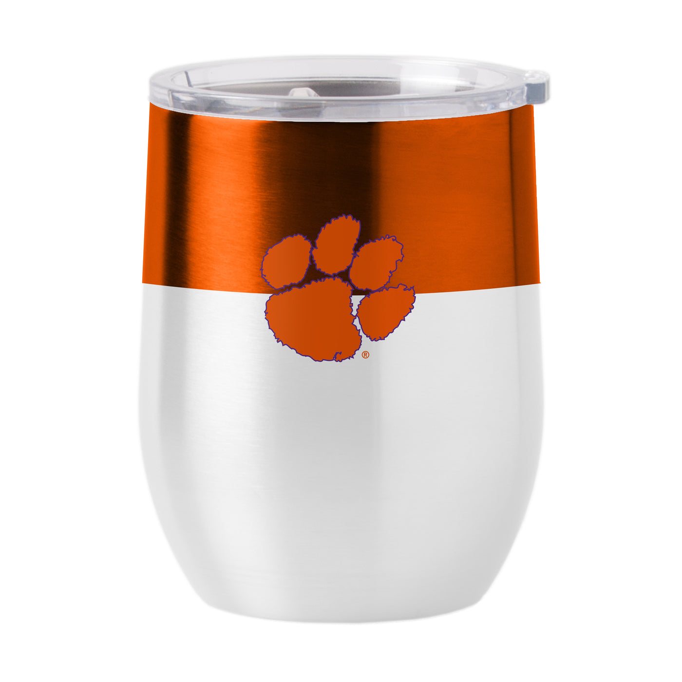 Clemson 16oz Colorblock Stainless Curved Beverage