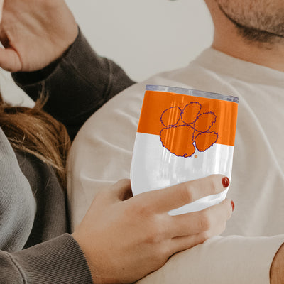 Clemson 16oz Colorblock Stainless Curved Beverage