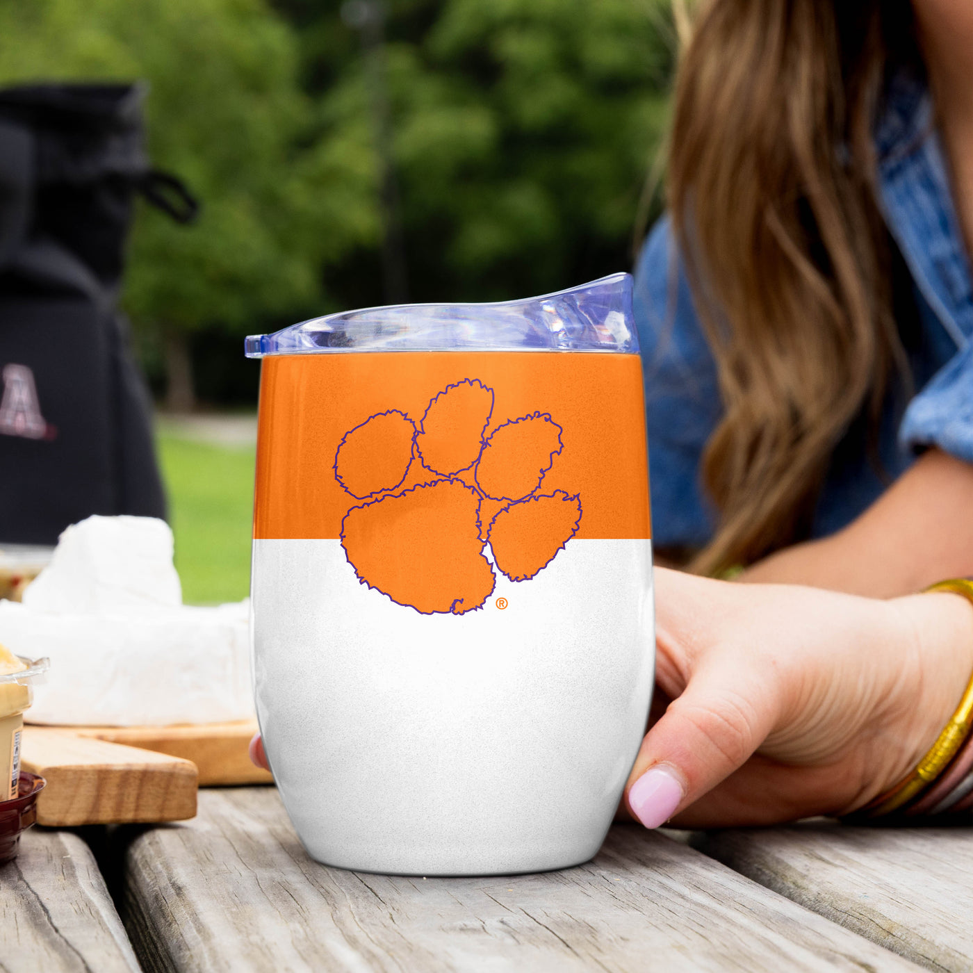 Clemson 16oz Colorblock Stainless Curved Beverage