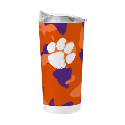 Clemson 20oz Camo Powder Coat Tumbler