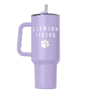 Clemson 40oz Tonal Lavender Powder Coat Tumbler - Logo Brands