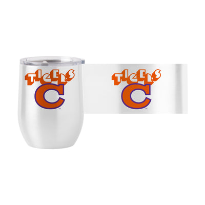 Clemson 16oz Arcade Stainless Curved Beverage