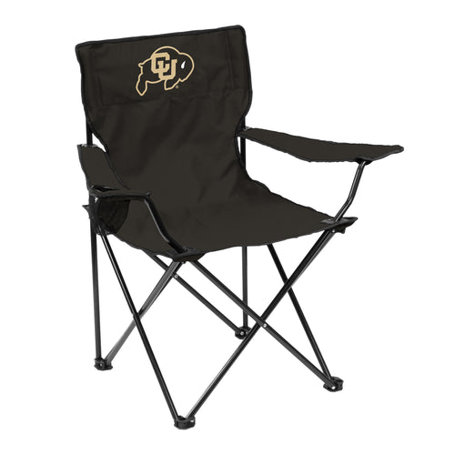 Colorado Quad Chair by Logo Brands, outdoor foldable furniture with armrests and fabric seat, ideal for camping or outdoor events.