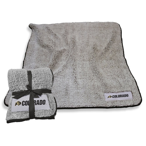 Logo Brands Colorado New Logo Frosty Fleece blanket with Colorado design, soft fleece fabric, laid flat showing the detailed logo print.