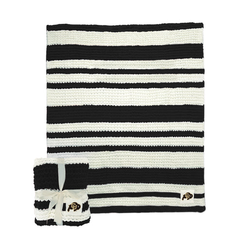 Logo Brands Colorado Cable Knit Throw blanket in 50x60 inches, soft and cozy cable knit design for home decor and warmth