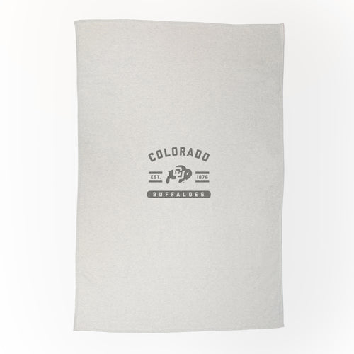 Colorado Oatmeal Sweatshirt Blanket by Logo Brands, soft and cozy fleece blanket with a sweatshirt-inspired design and Colorado logo.