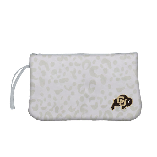 Leopard print Colorado wristlet bag by Logo Brands, featuring a stylish design and compact size for everyday use