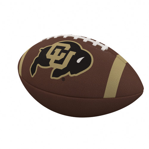 Official Colorado Team Stripe composite football by Logo Brands, with bold team colors and stripes for recreation and game play.