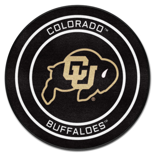 University of Colorado puck mat by Logo Brands, featuring team logo and design, ideal for game rooms or sports fan spaces.