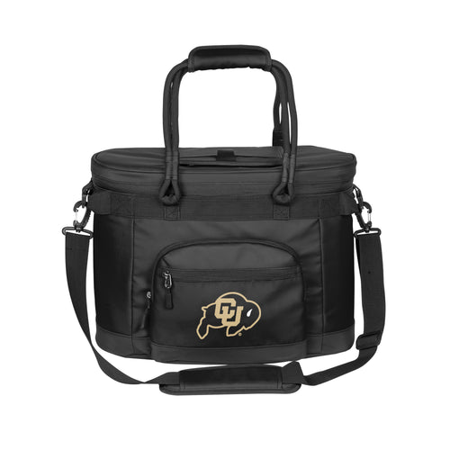 Colorado 35 Can Flex Cooler by Logo Brands featuring a durable soft-sided cooler with adjustable straps and multiple compartments.