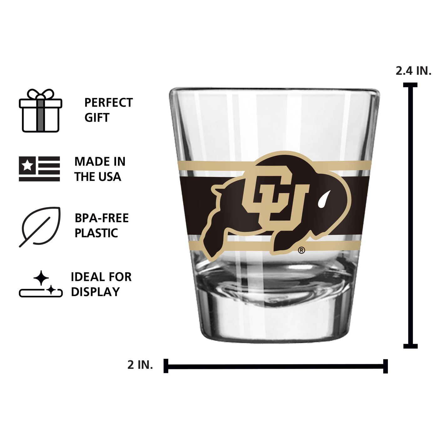 Colorado 2oz Stripe Shot Glass - Logo Brands