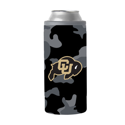 Colorado Black Camo 12oz Slim Can Coolie - Logo Brands