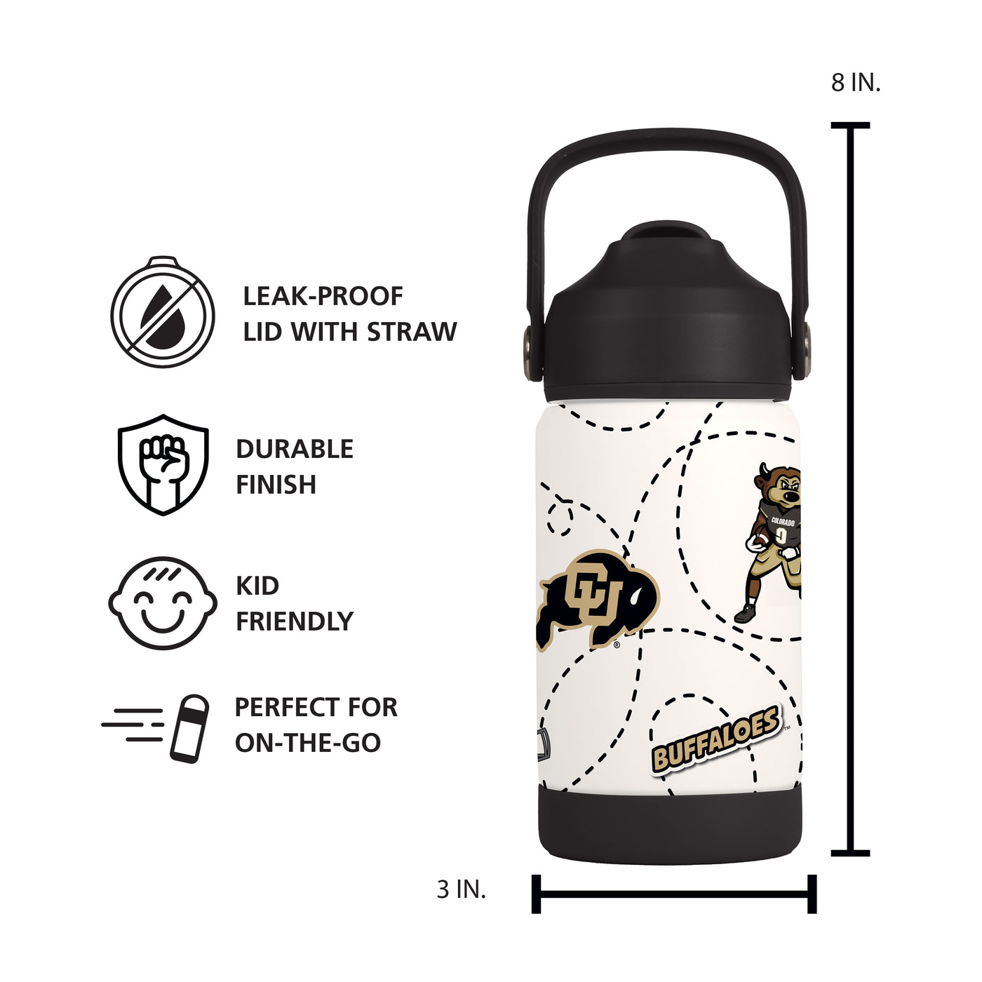 Colorado 12oz Mascot SS Kids Bottle