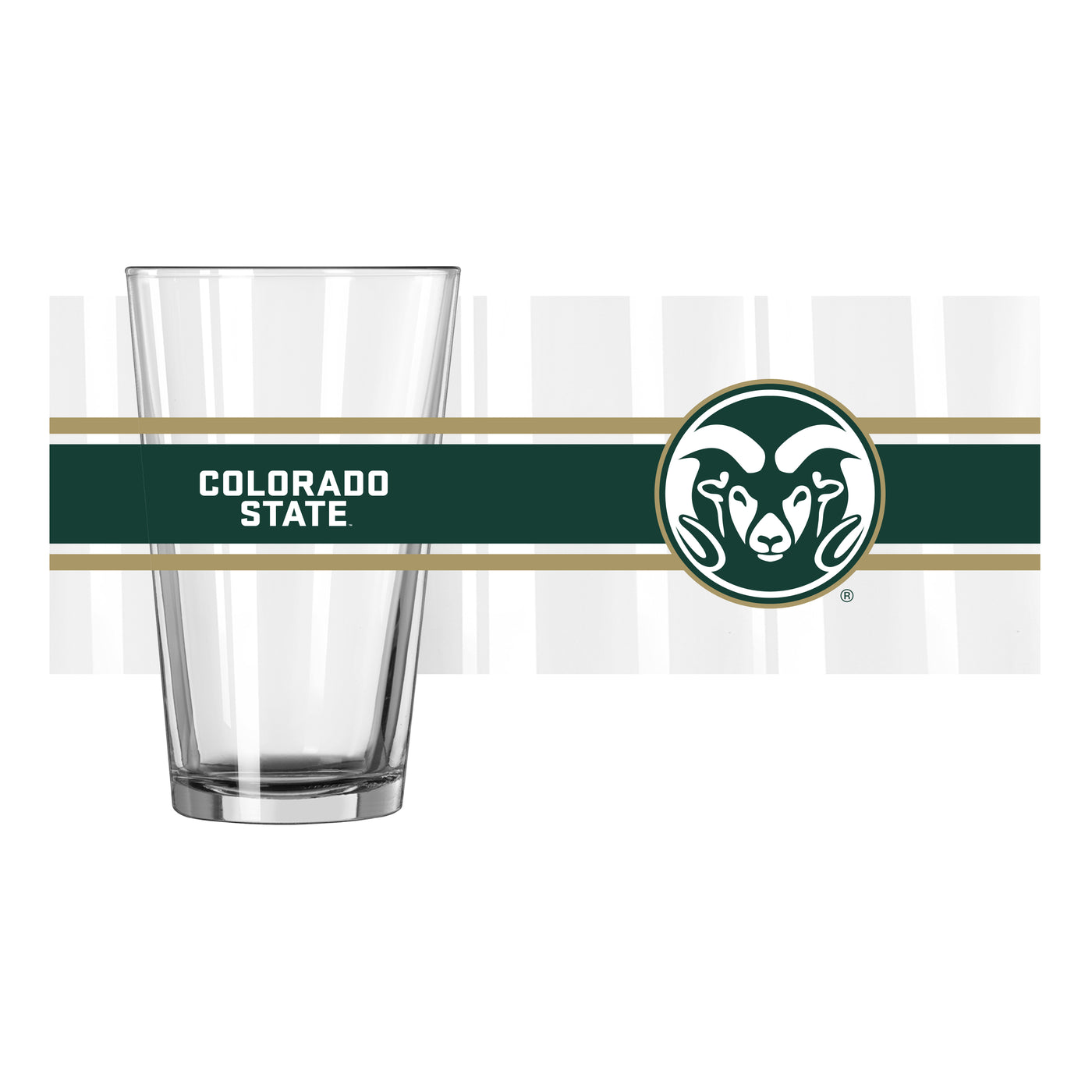 Colorado State 16oz Stripe Pint Glass