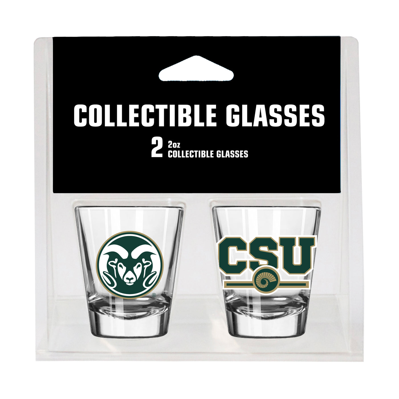 Colorado State Campus Colors 2oz Letterman Shot Glass 2 Pack