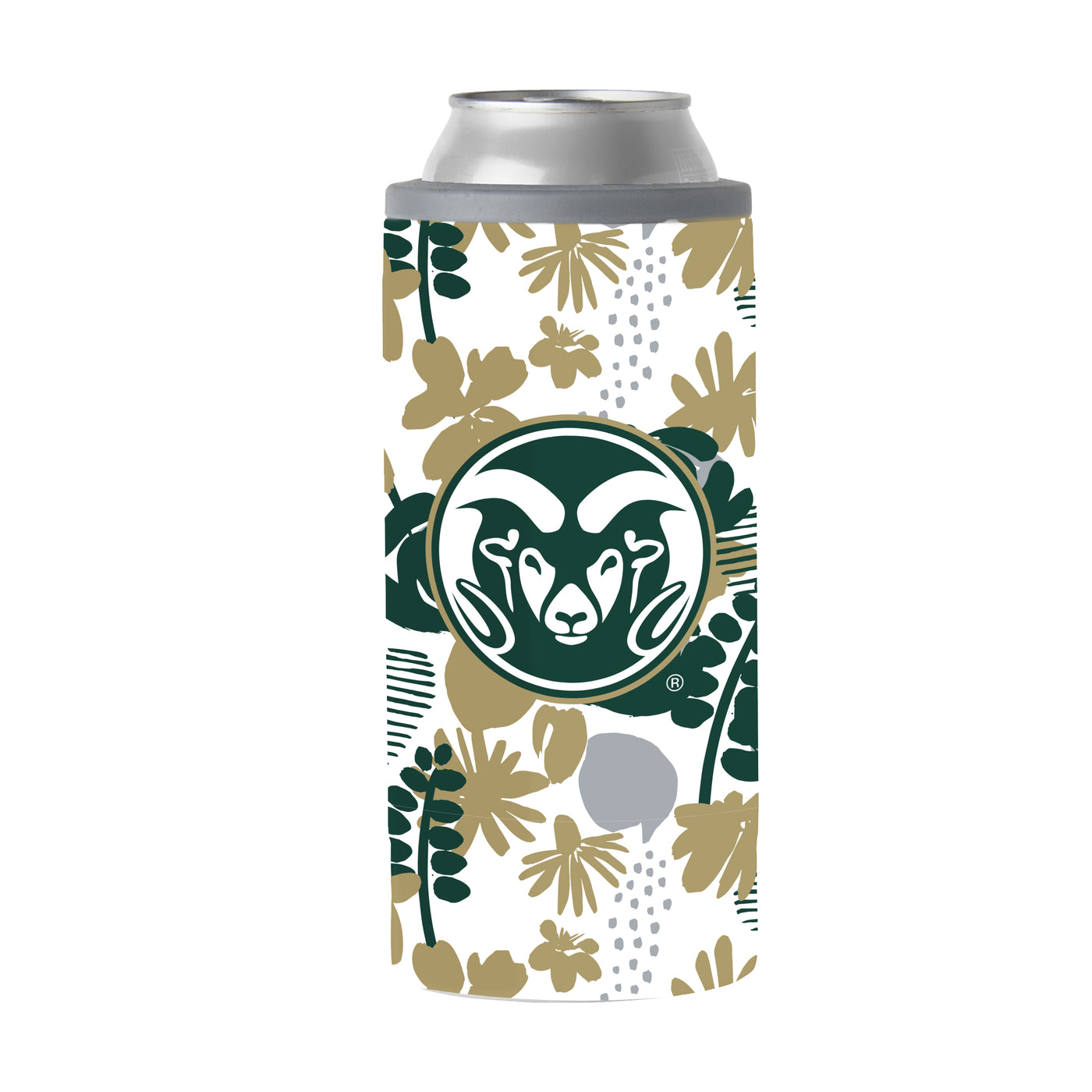 Colorado State 12oz Floral Slim Can Coolie