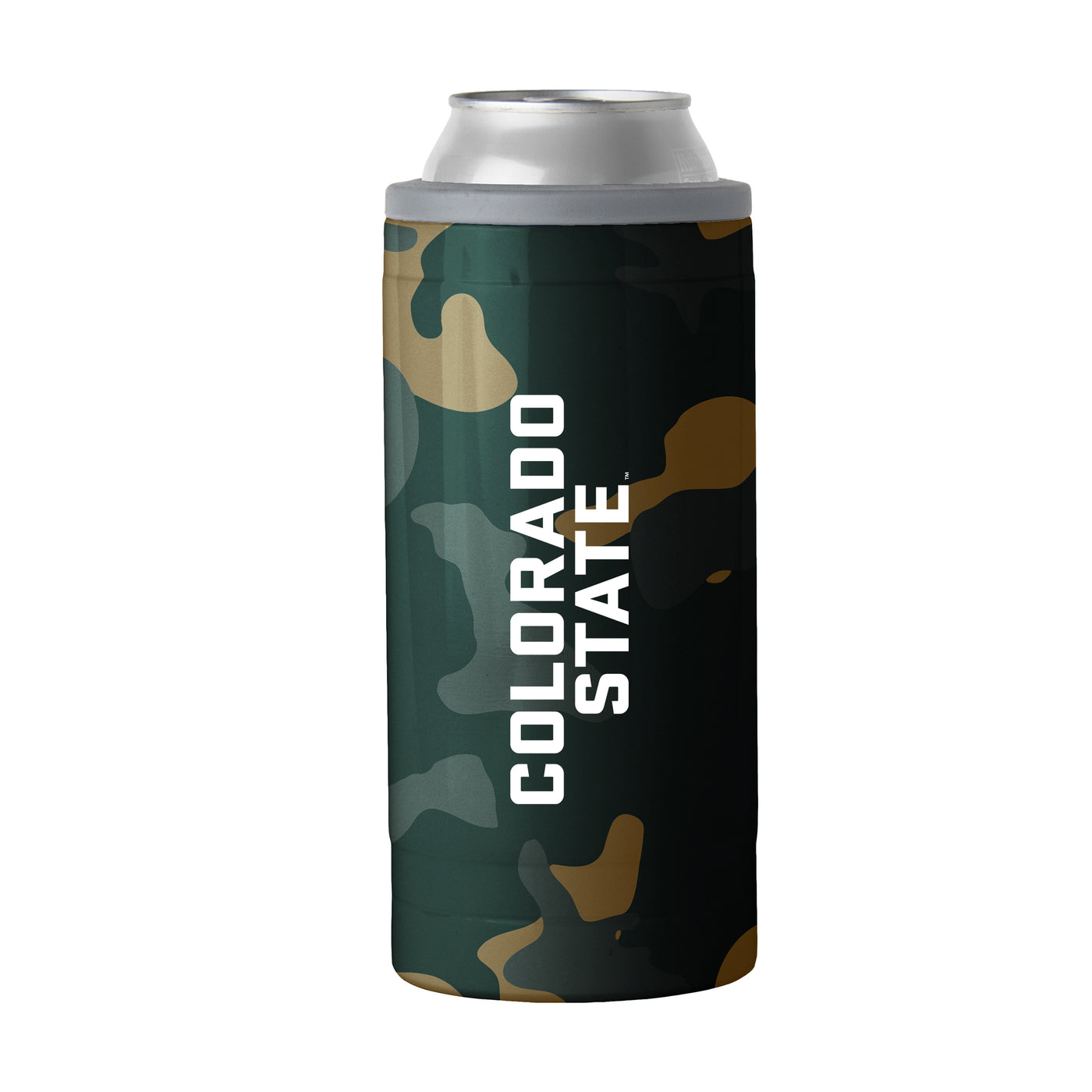 Colorado State Camo Swagger 12oz Slim Can Coolie