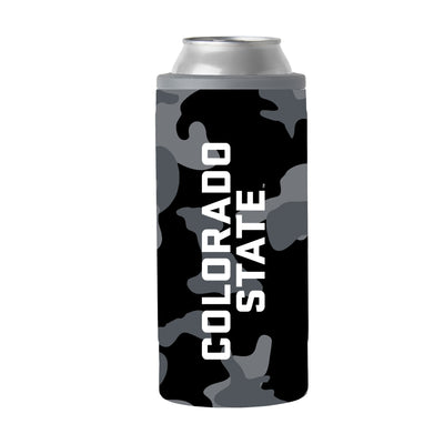 Colorado State Black Camo 12oz Slim Can Coolie