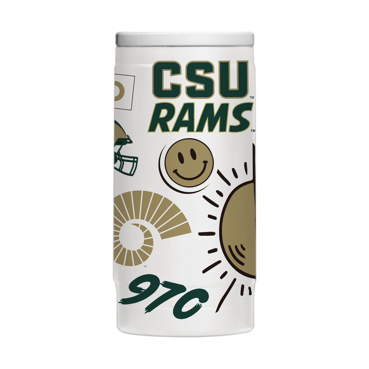 Colorado State 12oz Native Powdercoat SlimCan Coolie