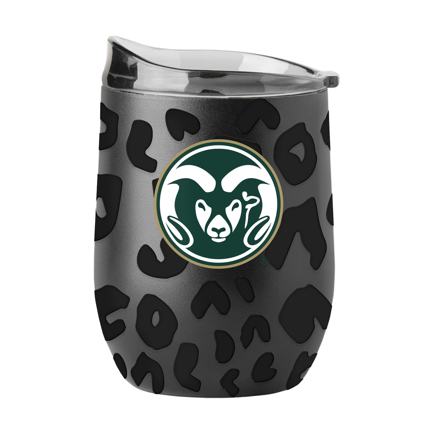 Colorado State Leopard 16oz Black Powdercoat Curved Beverage