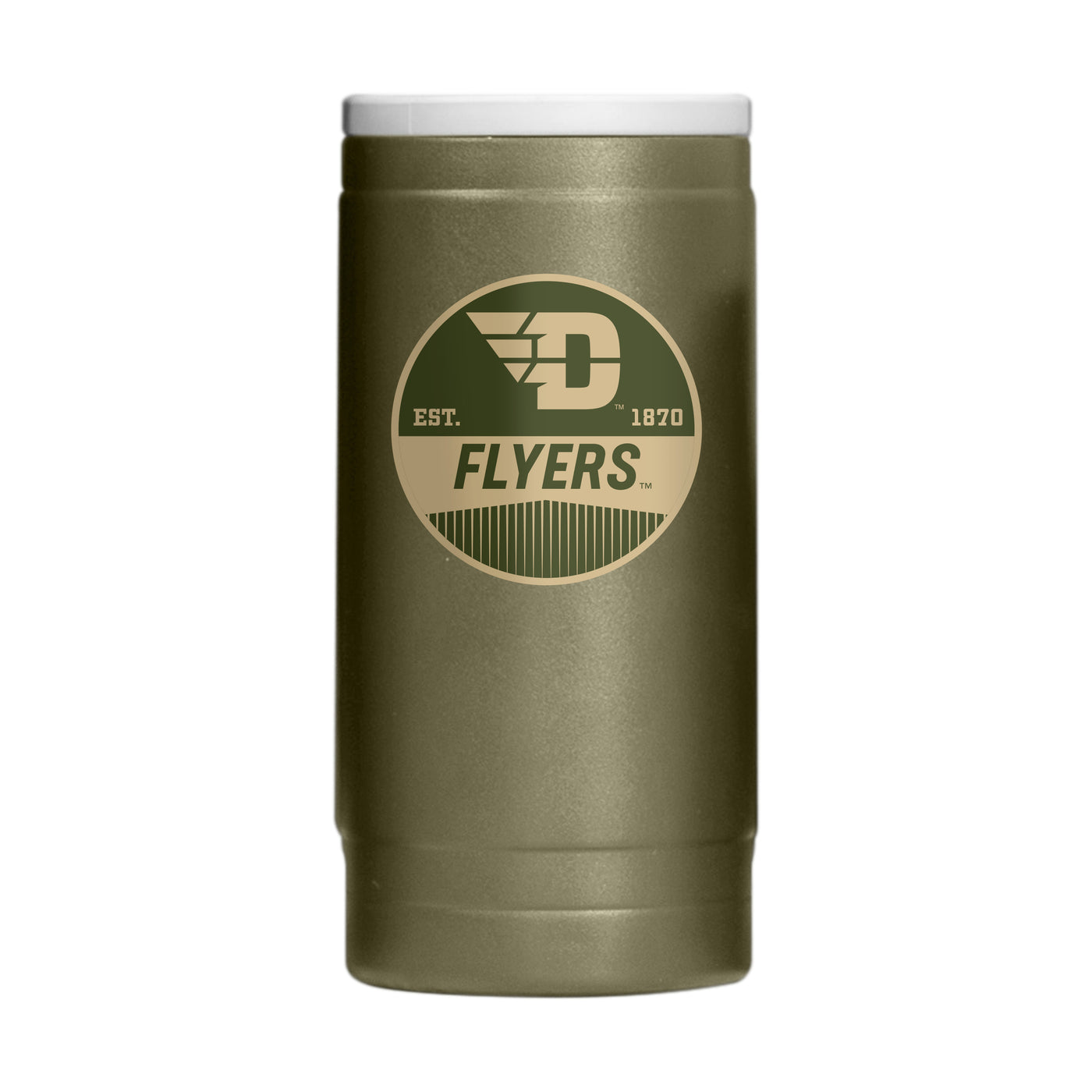 Dayton 12oz Badge Powdercoat SlimCan Coolie