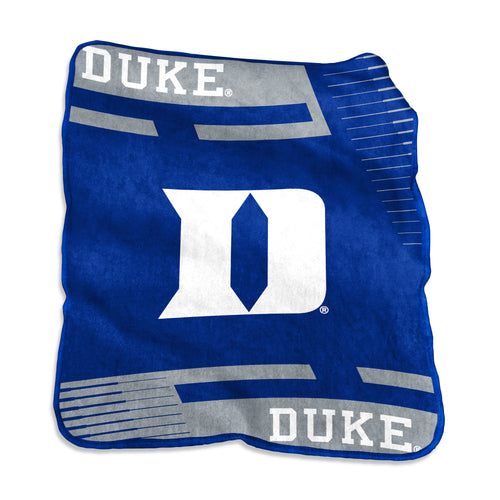 Duke Raschel double stripe throw blanket by Logo Brands, featuring soft fabric and stylish striped design for cozy comfort.