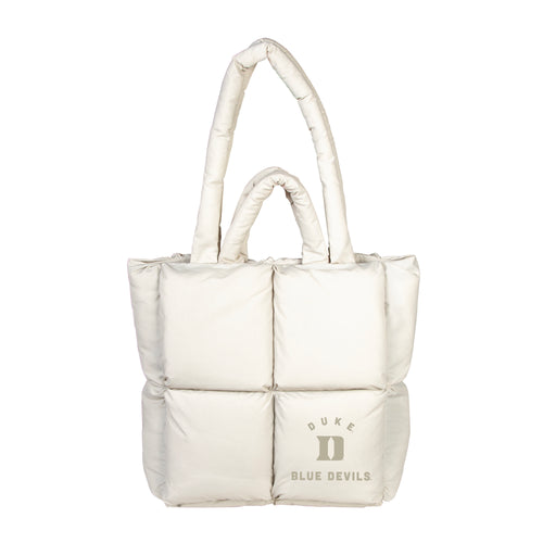 Duke Puff Sand Tote bag by Logo Brands featuring a spacious design and soft puffed texture, perfect for everyday use.