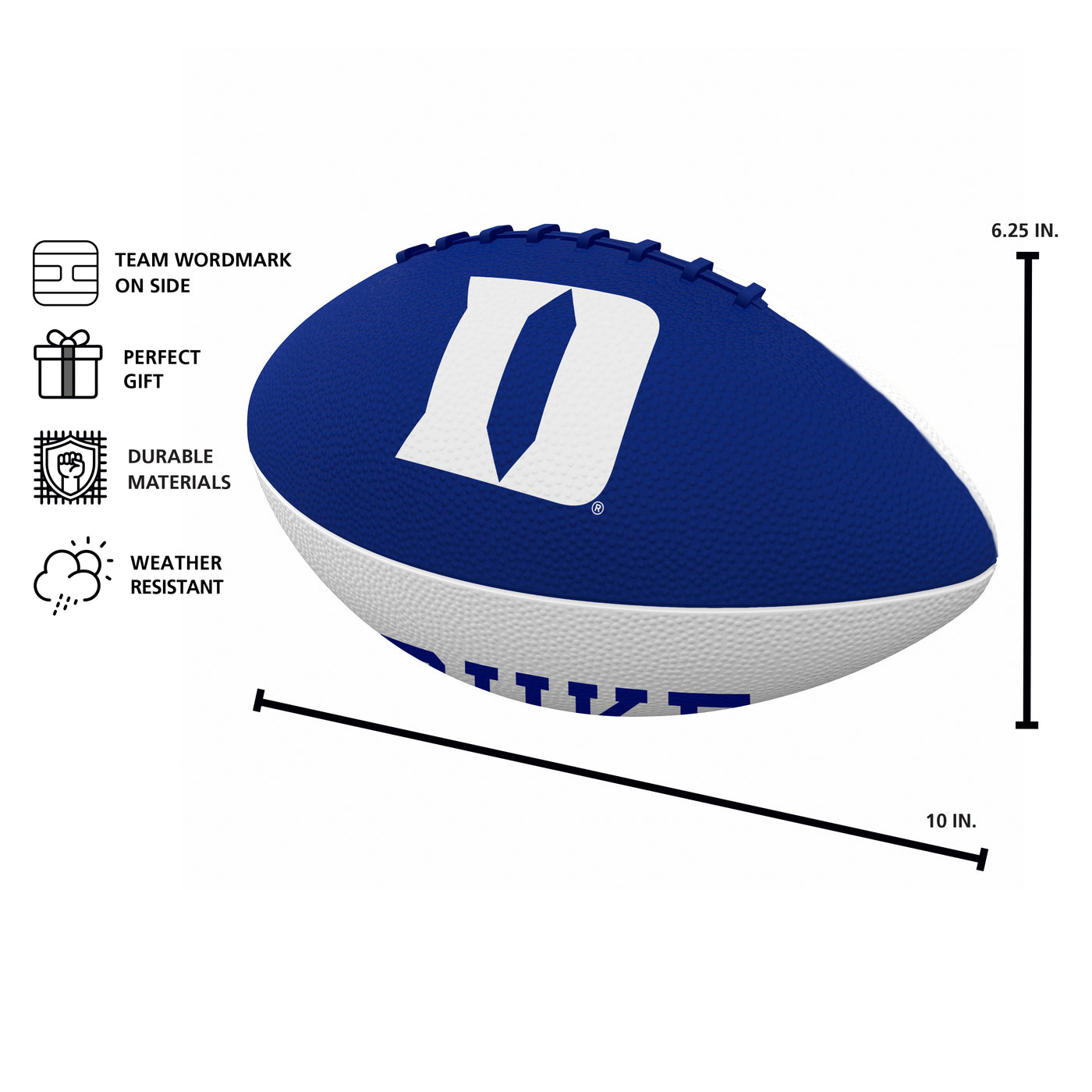 Duke Pinwheel Junior Size Rubber Football