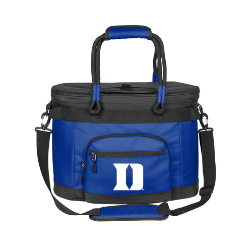 Duke 35 Can Flex Cooler by Logo Brands showing a portable cooler with handle and flexible insulation for beverages