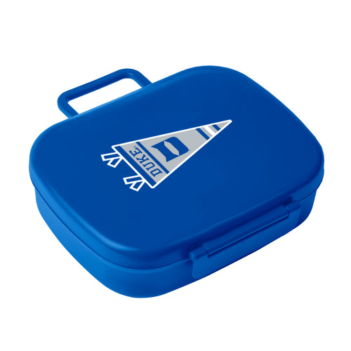 Duke Travel Pennant Lunch Box cooler by Logo Brands with navy and white pennant design, insulated for lunch storage.