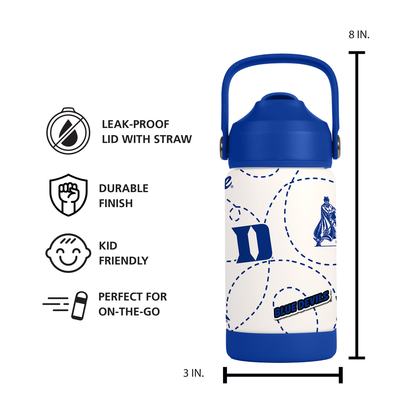 Duke 12oz Mascot SS Kids Bottle