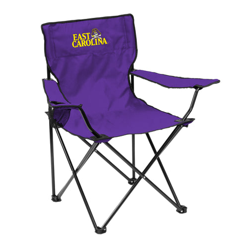 East Carolina Quad Chair by Logo Brands, portable outdoor furniture with a sturdy frame and vibrant team logo design.