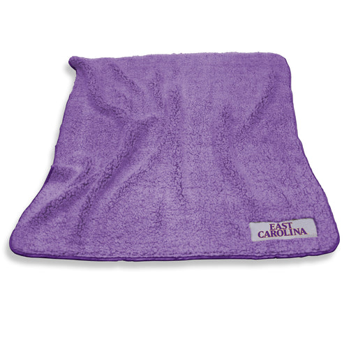 East Carolina Frosty Fleece blanket by Logo Brands, featuring vibrant team colors and logo design, soft and cozy for fans.