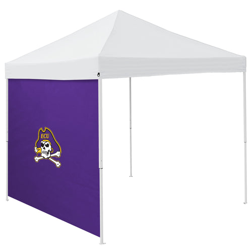 East Carolina 9x9 side panel for Logo Brands shelter, showing durable fabric and attachment features for outdoor use.