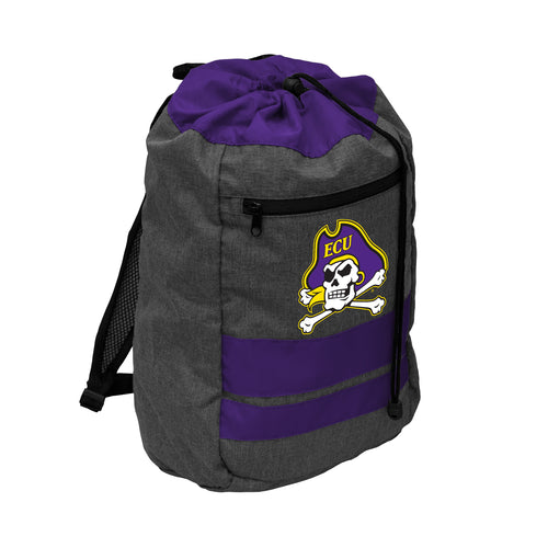 East Carolina Journey Backsack bag by Logo Brands, featuring the team logo and adjustable straps for sports and school use.