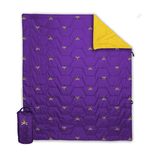 East Carolina University Journey Blanket by Logo Brands, 60x70 inches, soft fleece with ECU logo and team colors.