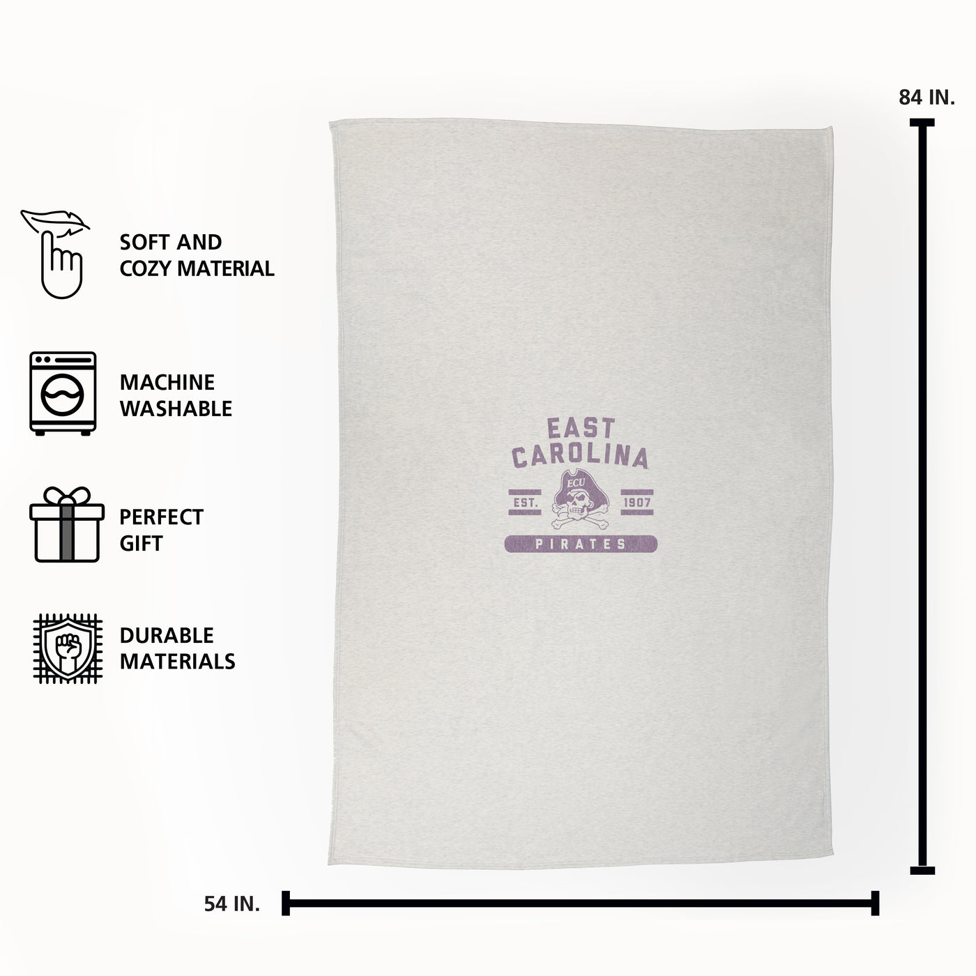 East Carolina Oatmeal Sweatshirt Blanket