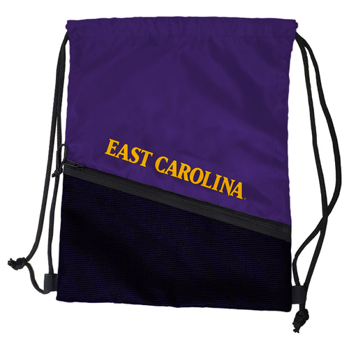 East Carolina Tilt Backsack by Logo Brands, a stylish black bag with adjustable straps and a spacious main compartment.