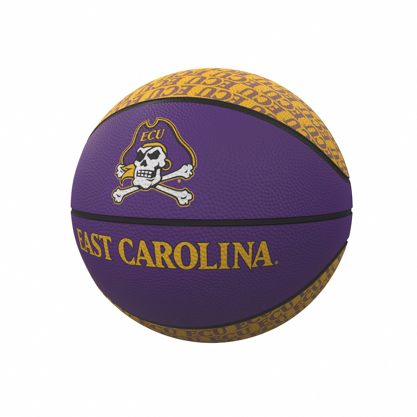 East Carolina Repeating Logo Mini-Size Rubber Basketball