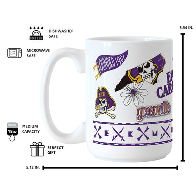 East Carolina 15oz Native Sublimated Mug