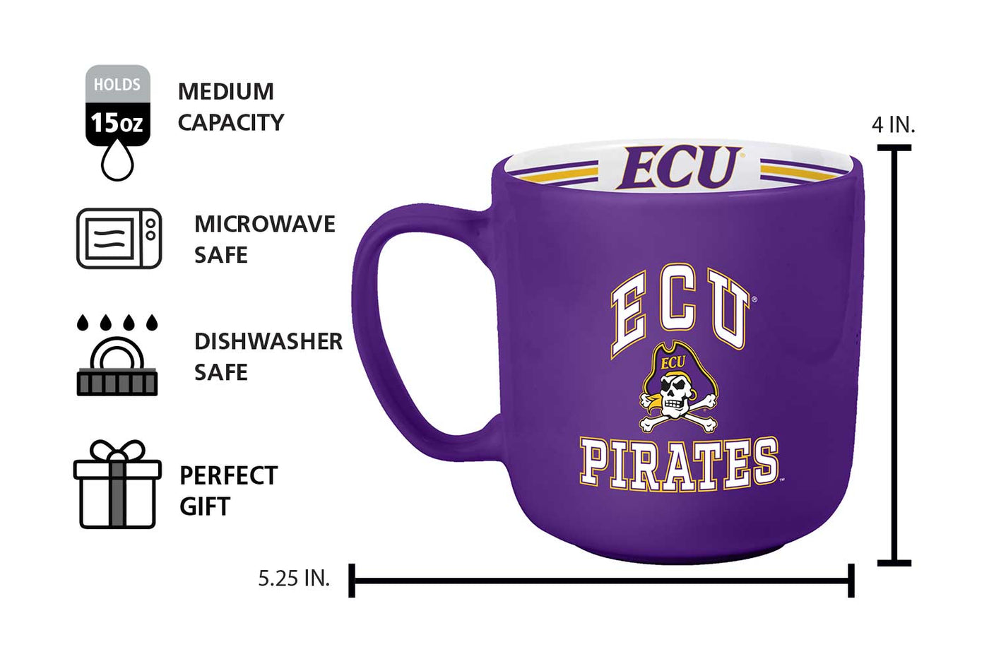 East Carolina 15oz Stripe Mug