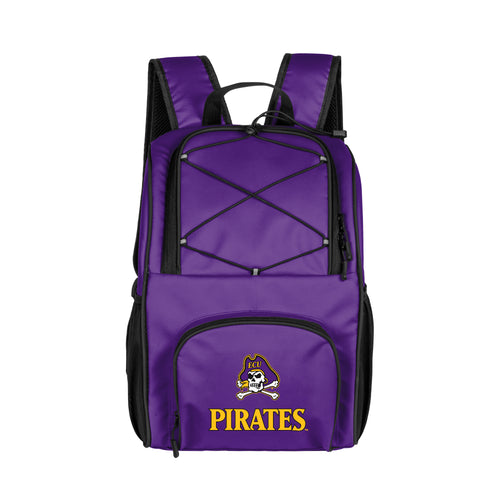 East Carolina 24 Can Flex Backpack Cooler by Logo Brands, showing the insulated cooler with adjustable straps and carrying handles.