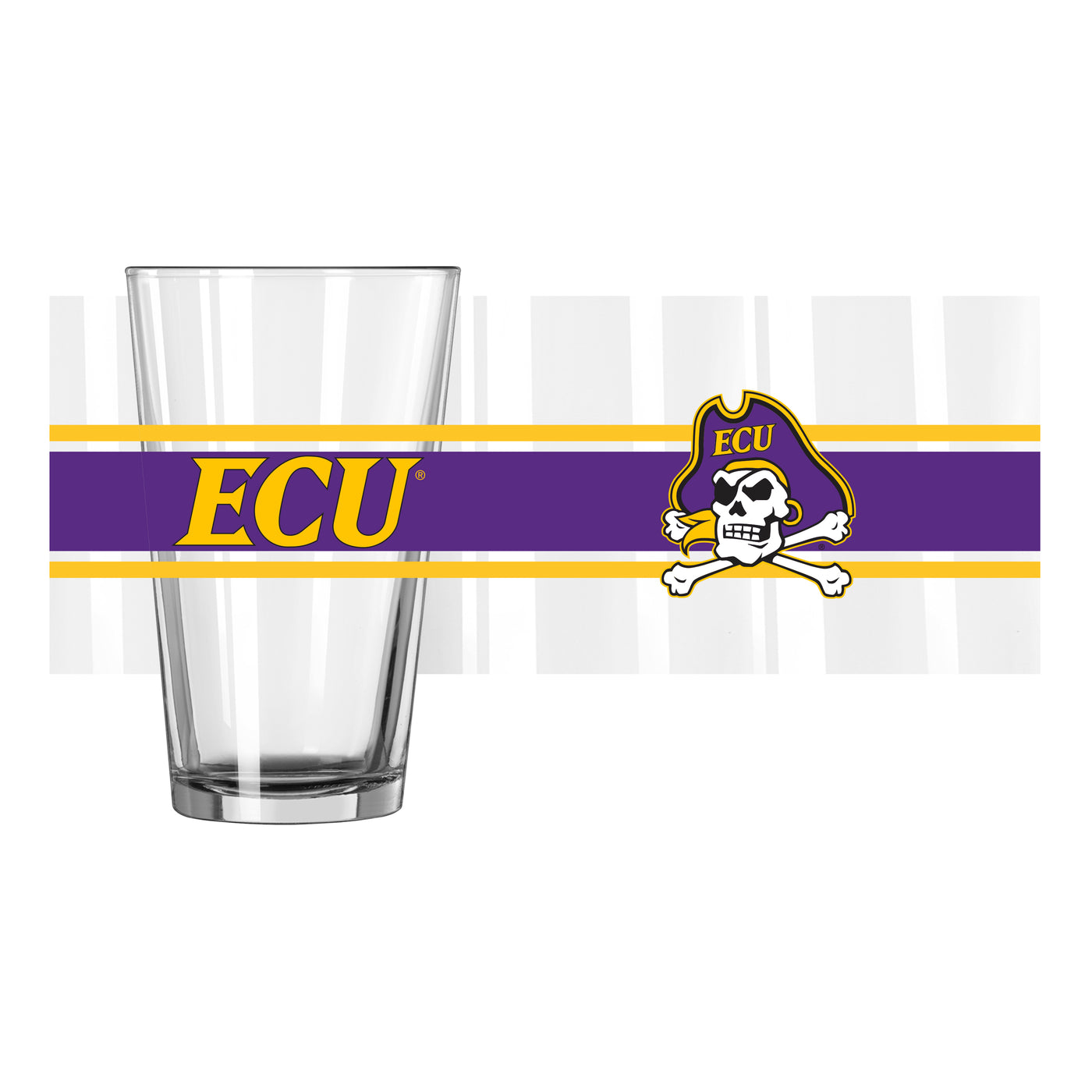 East Carolina 16oz Stripe Pint Glass