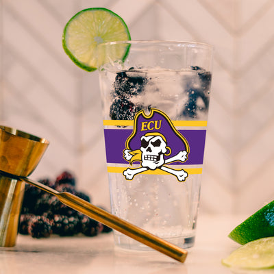 East Carolina 16oz Stripe Pint Glass - Logo Brands