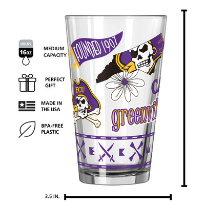 East Carolina 16oz Native Pint Glass