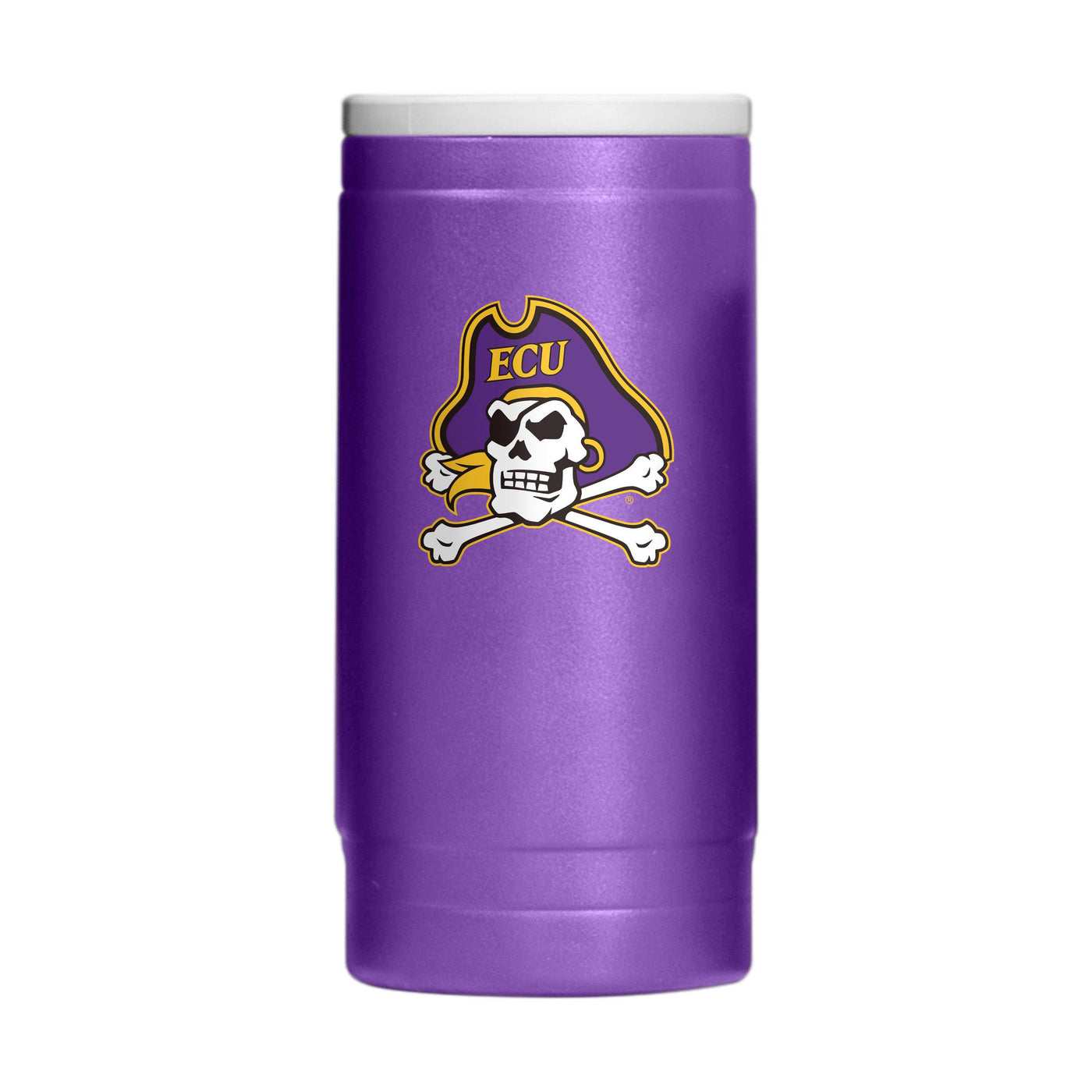 East Carolina 12oz Flipside Powder Coat Slim Can Coolie