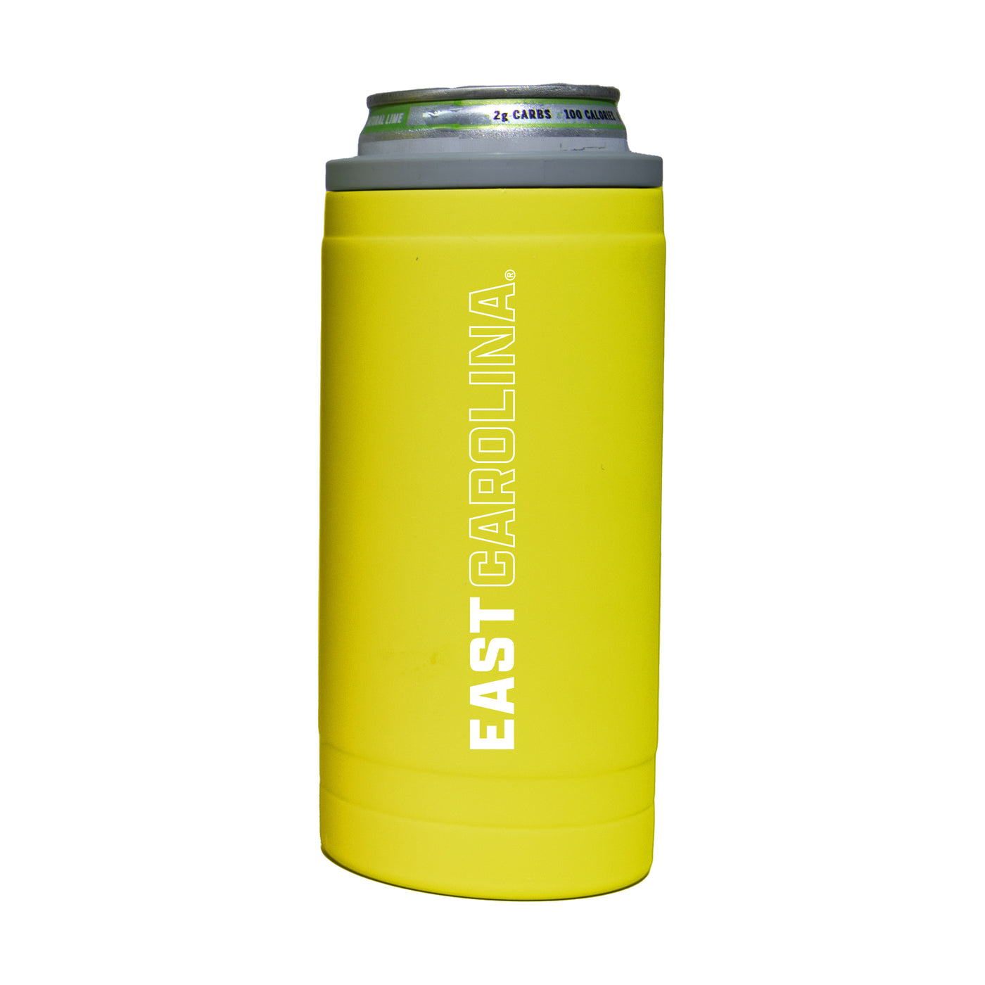 East Carolina 12oz Cru Stacked Soft Touch Slim Coolie - Logo Brands